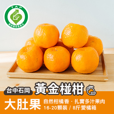 石岡黃金椪柑大肚果-8斤愛橘箱(產地直送)