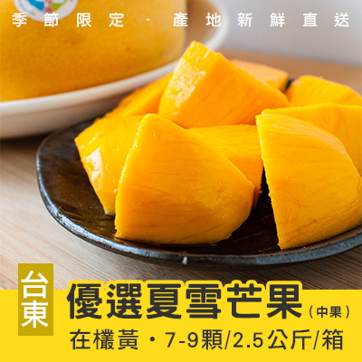 自然農法-台東優選夏雪芒果-2.5公斤/7-9顆