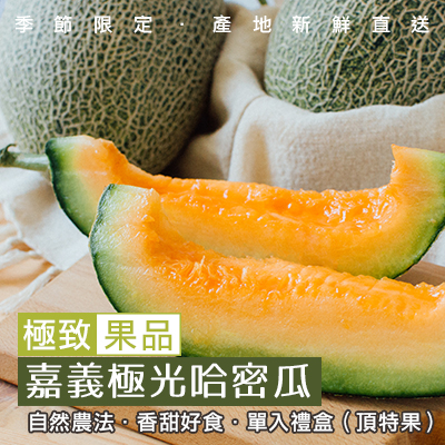 嚴選嘉義極光哈密瓜(特大果)-單入禮盒(產地直送)